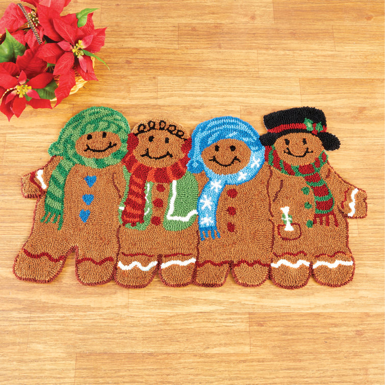 The Holiday Aisle® Holiday Gingerbread Pals Shaped Tufted Rug Wayfair Canada